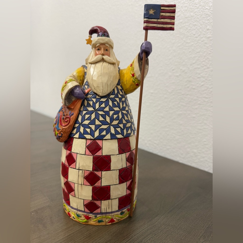 Jim Shore 2006 United We Stand Patriotic Santa Figure Figurine USA Flag #4007487